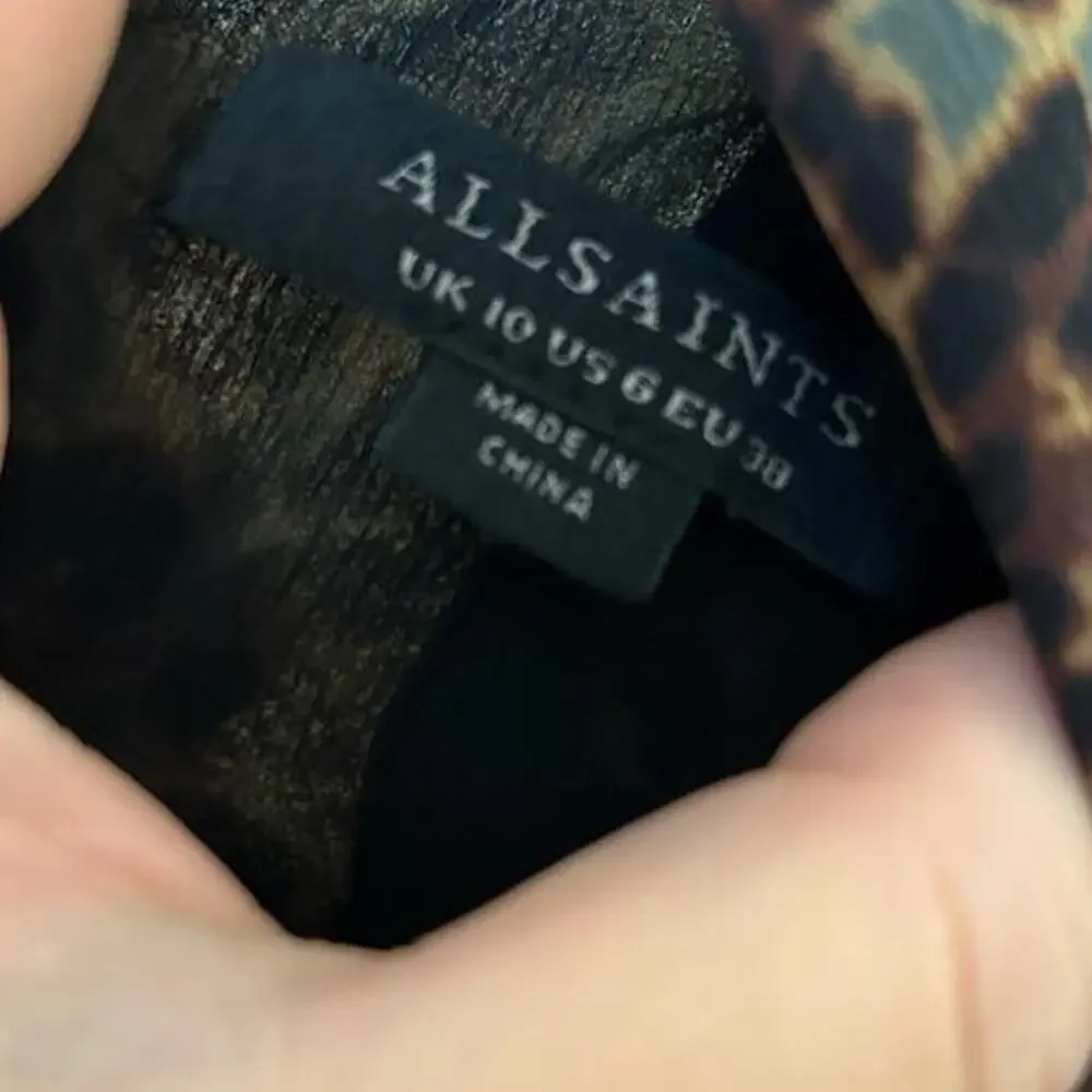 AllSaints Elodie Halftone Animal Print Ruffle Crop Top - Picture 6 of 8